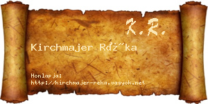 Kirchmajer Réka névjegykártya